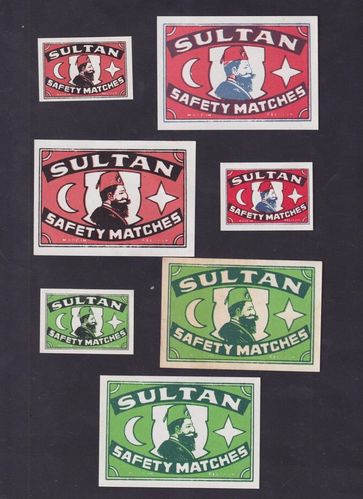 8 Old  Matchbox  label Belgium   BN179036 Sultan