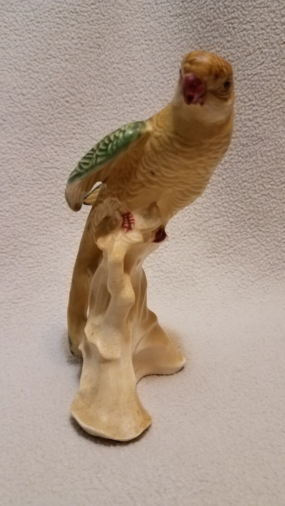 Vintage- Hand Painted Ceramic/Pottery, Parrot Figurine
