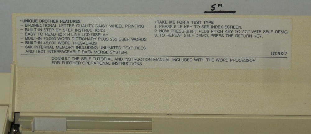 Brother Opus 490 Model WP-490 Electric Typewriter with Cover Word Processor VHTF