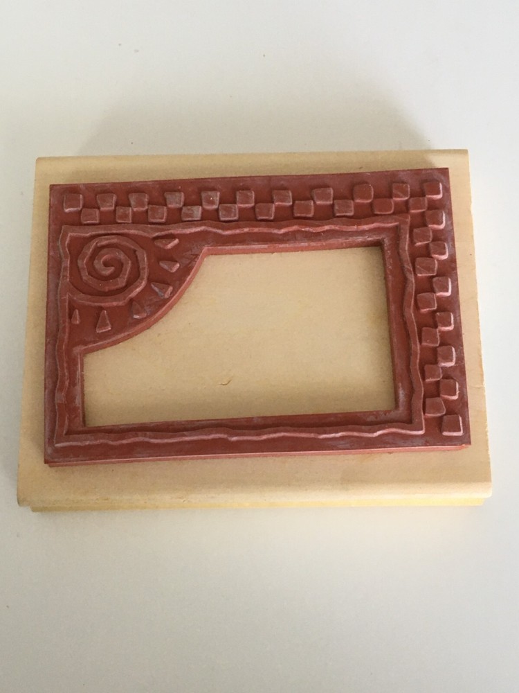 Anitas Rubber Stamp Frame Sun Wave Southwest Checkered Card Making Background