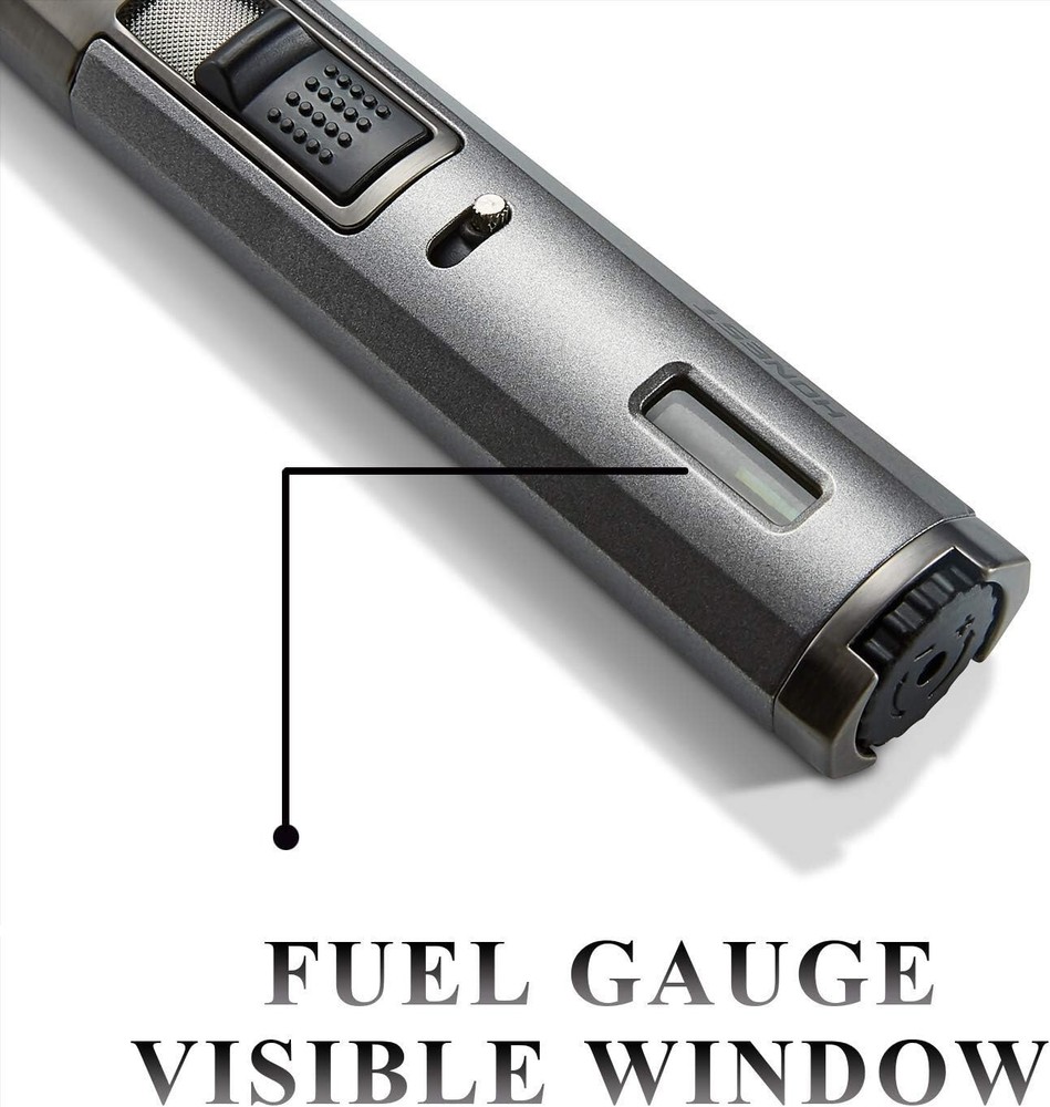 Refillable Butane Torch Lighter Adjustable Cigar Gas Lighter 2 Jet Flame Lighter