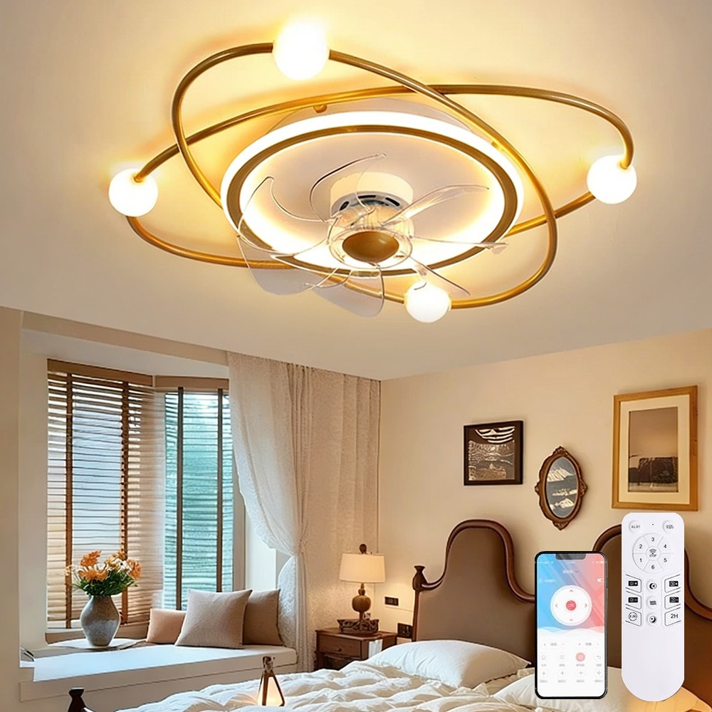 Restaurant Ceiling Fan with Light Smart LED Ceiling Fan Light Timer Function