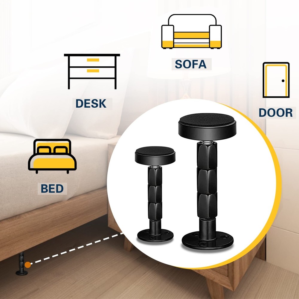4PCS Headboard Stoppers for Wall, Adjustable Bed Frame Anti-Shake Tool, Bed W...