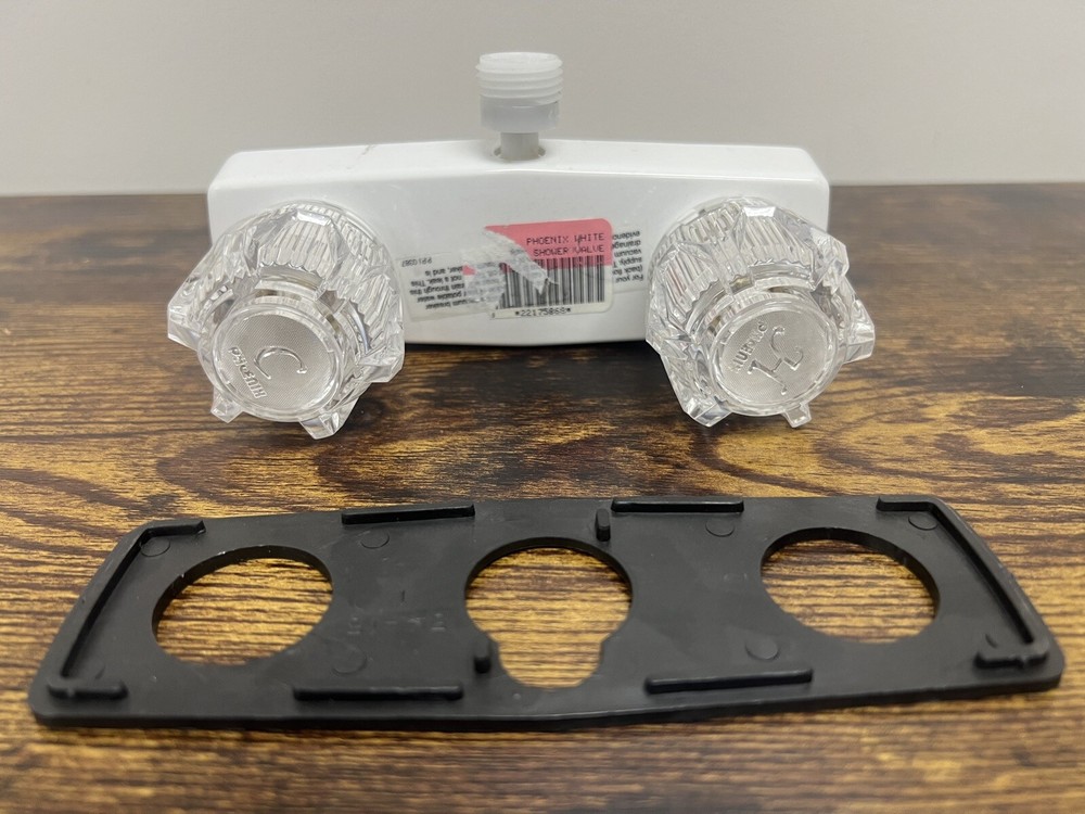 Phoenix  Two Handle RV Shower Valve, White  Finish