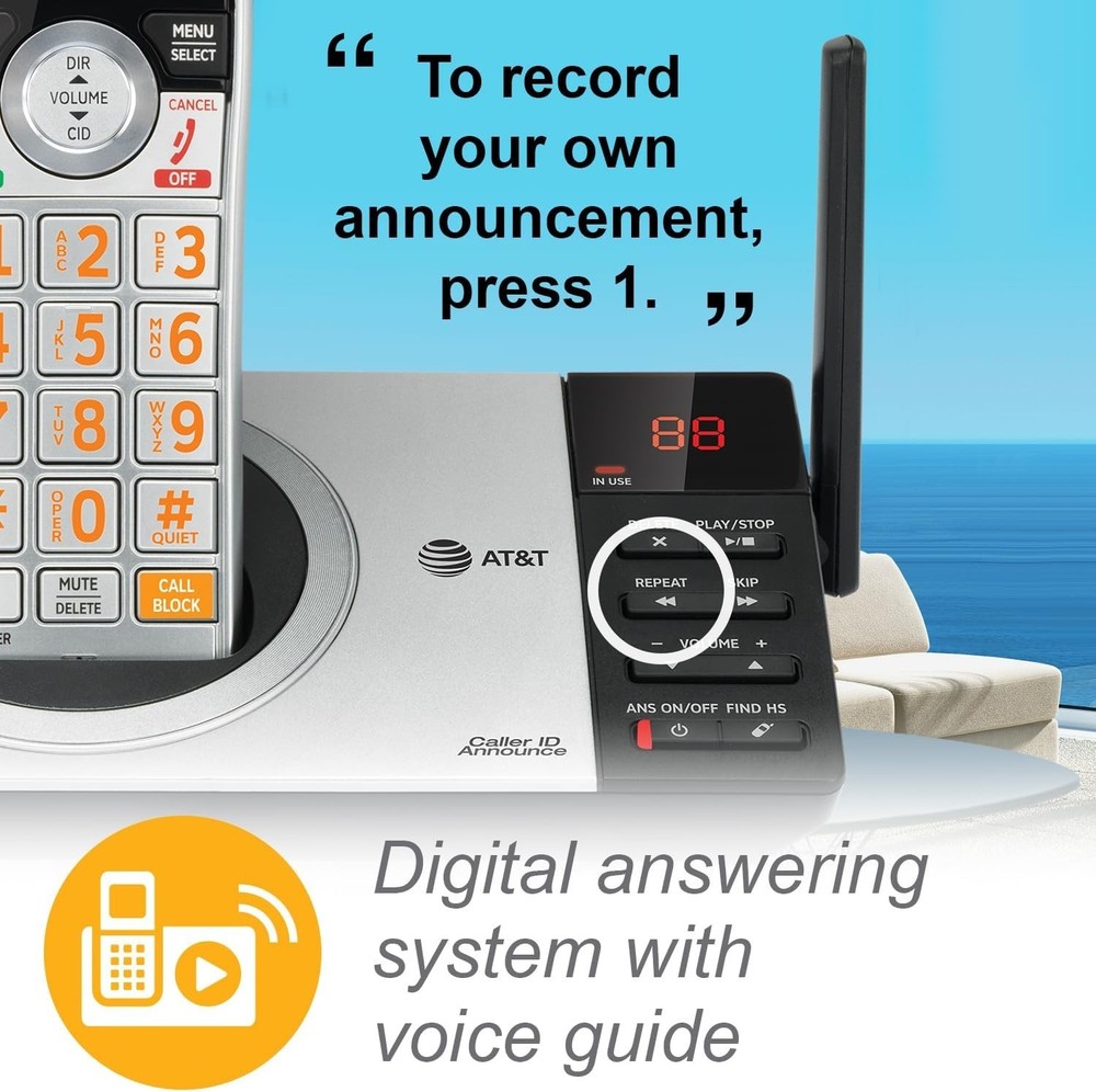 Long Range Cordless Phone with Digital Answering Machine