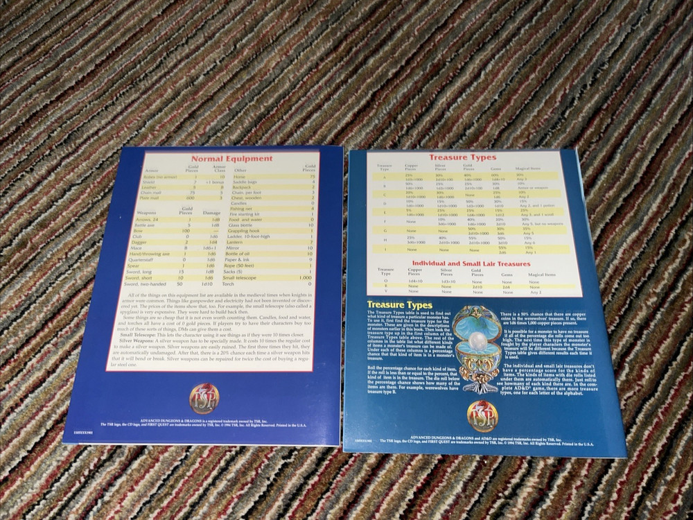 Dungeons & Dragons First Quest 2nd Edition Game BOOKS + DM Screen + Poster