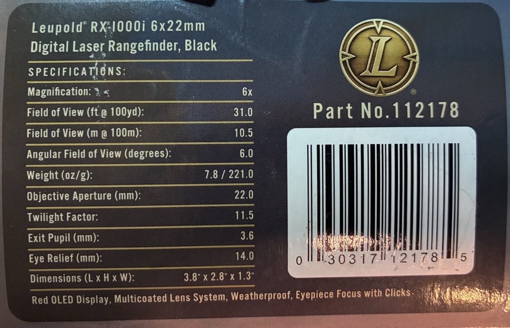RX-1000i Compact Digital Rangefinder Leupold