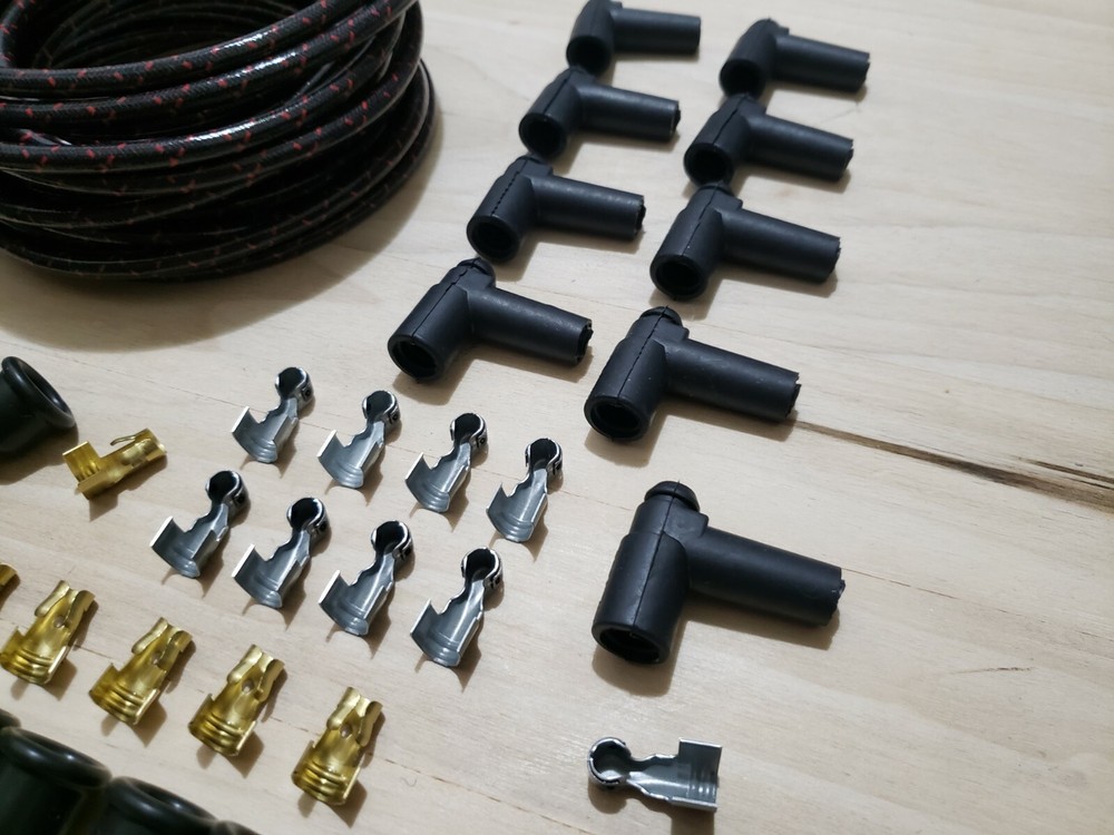 8mm Vintage Cloth Covered Spark Plug Wire Kit for ELECTRONIC IGNITION SYSTEMS R