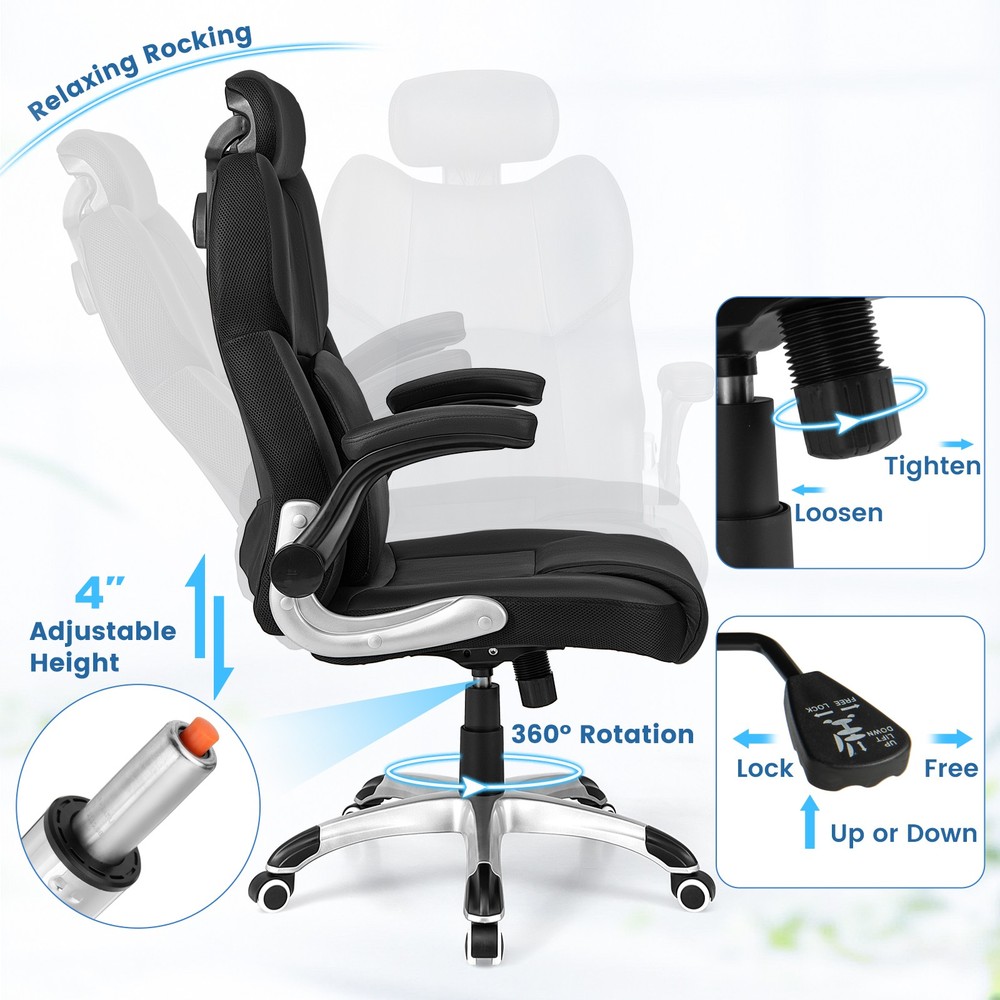 Executive Office Chair w/2 Message Selections Adjustable Headrest Remote Control