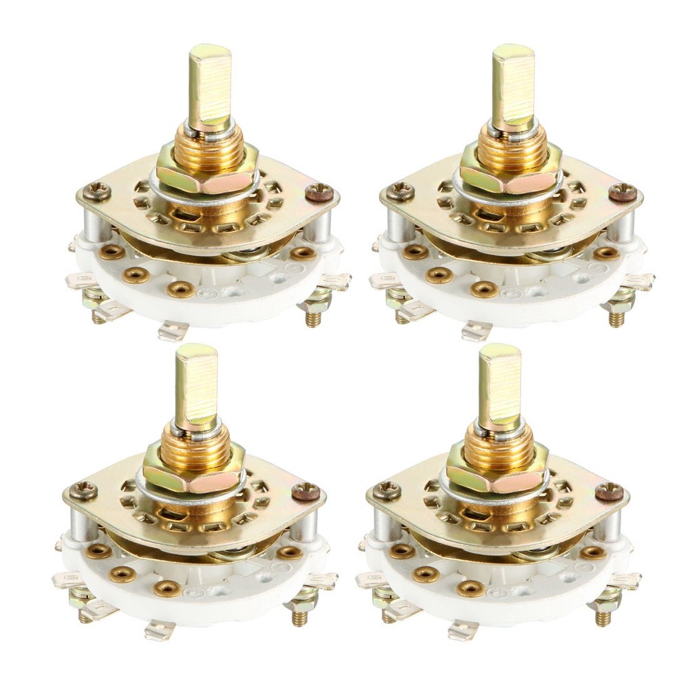4Pack 2P3T 2 Pole 3 Positions Selectable Single Deck Band Channel Rotary Switch