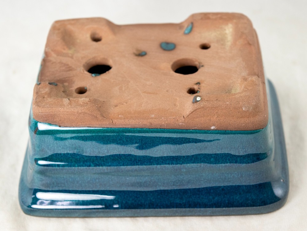 6" Rectangular Glazed Teal Green Cactus & Succulent, Bonsai Pot - Pot/Combo/Kit