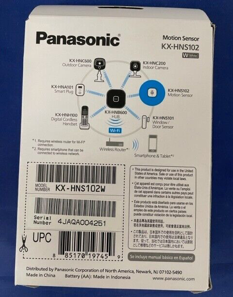 Panasonic KX-HNS102 Home Network System Motion Sensor New Look