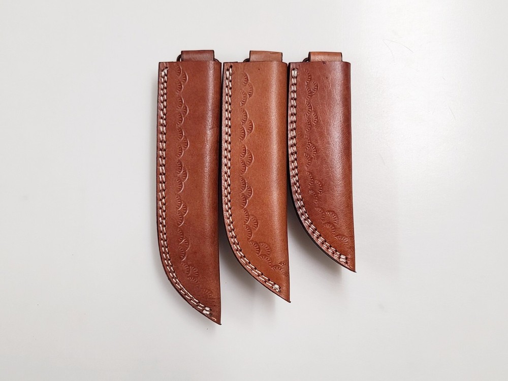 Hand Crafted Belt Loop Leather Knife Sheath FIXED BLADE KNIFE Vertical Holster