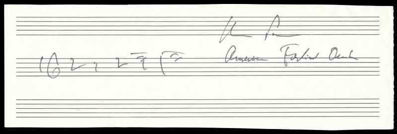 WILLIAM H. SCHUMAN - AUTOGRAPH MUSICAL QUOTATION SIGNED