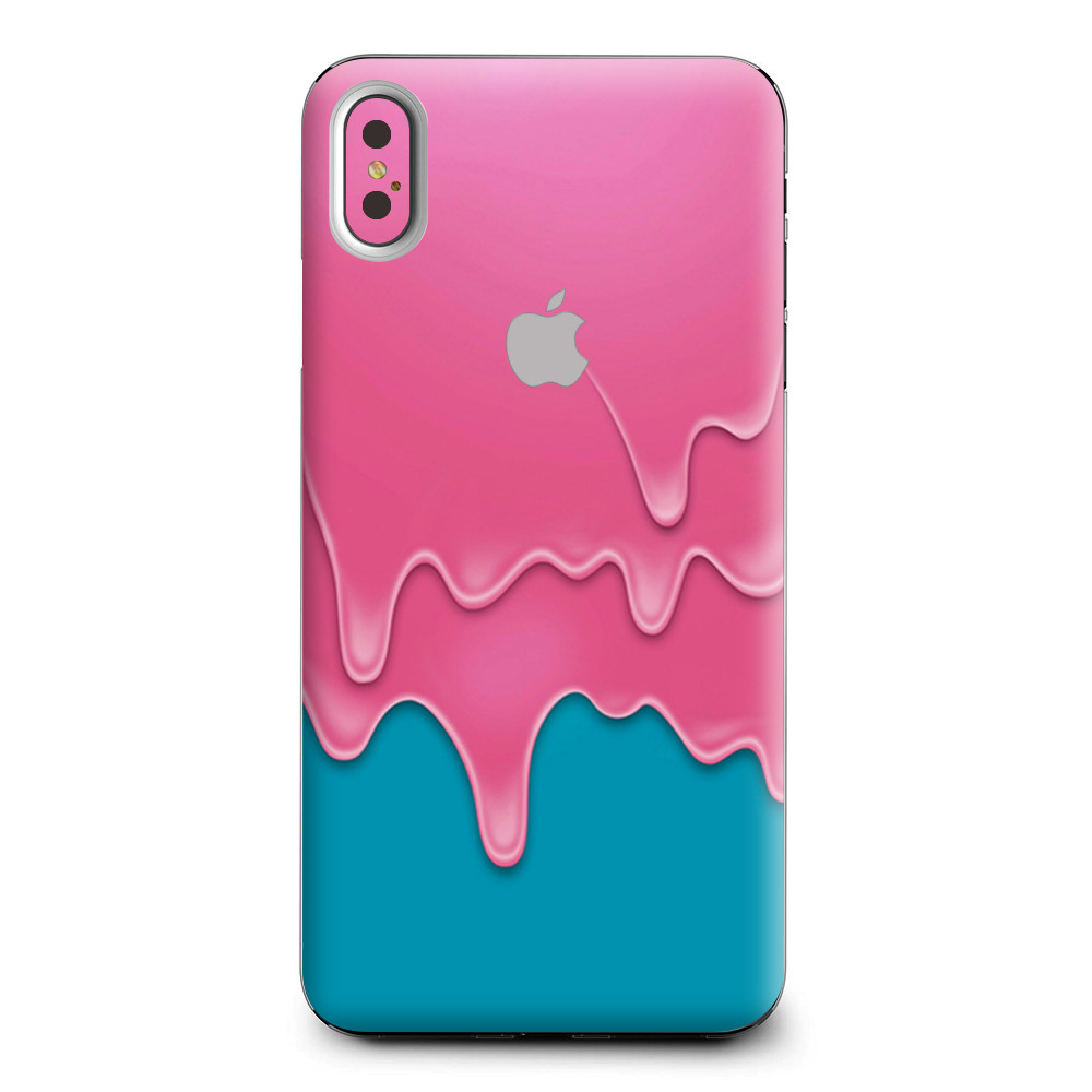 Skins Decal Wrap for Apple iPhone XS Max Dripping Ice Cream Drips