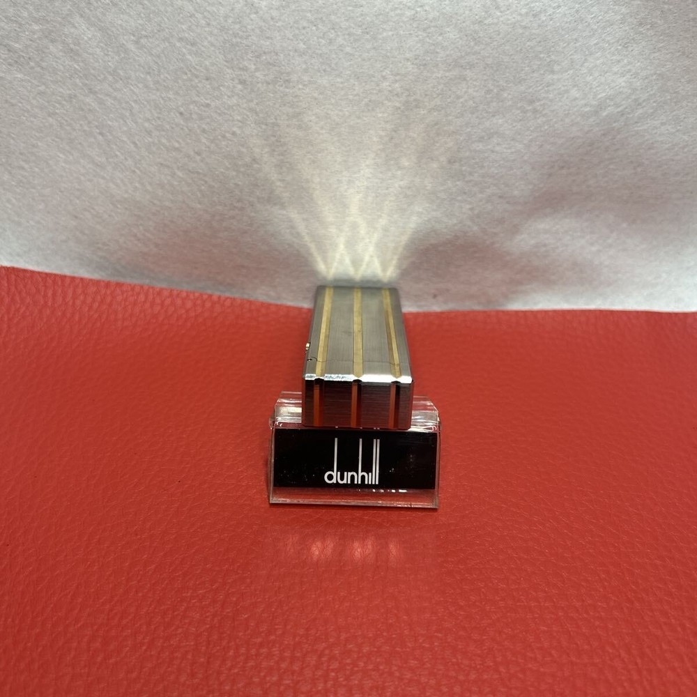 Overhauled Dunhill Rollagas lighter Silver Gold 3 lines d mark without box