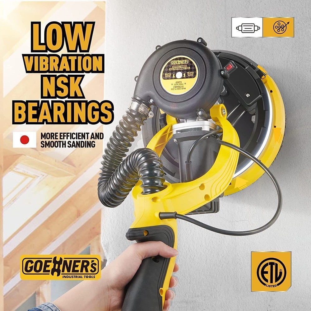 900W Drywall Sander Commercial Electric Adjustable Variable Speed Sanding Pad