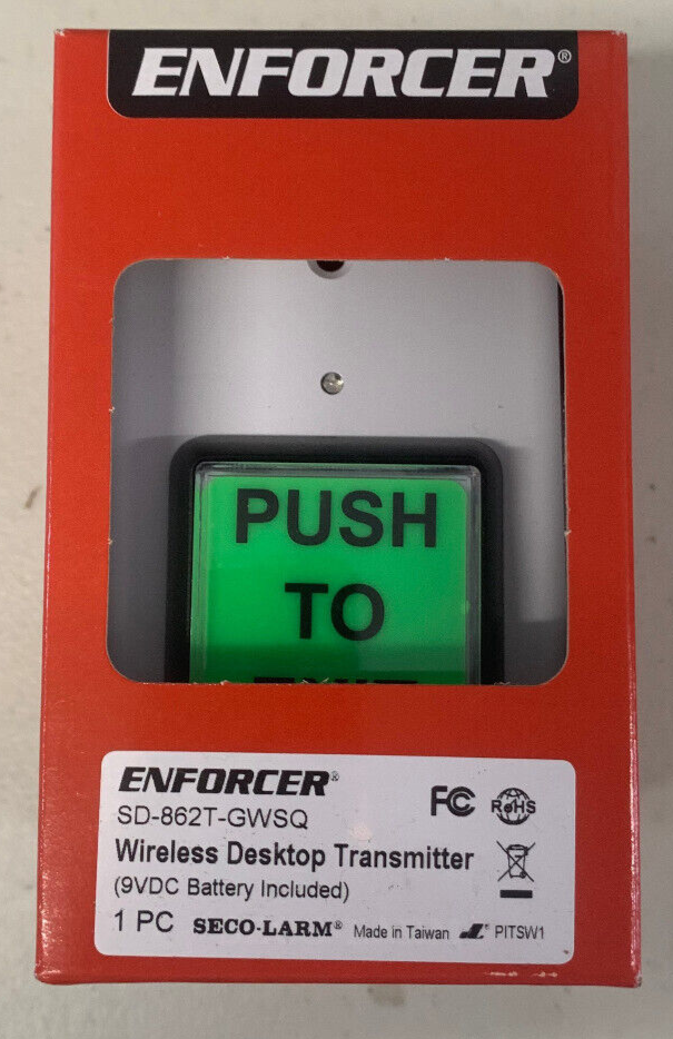 Seco-Larm Enforcer SD-862T-GWSQ Push-to-Exit Wireless Desktop Transmitter