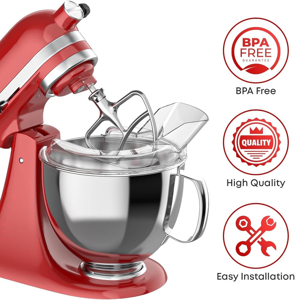 Paddle Attachment Splash Guard Compatible Kitchenaid 4.5-5 Quart Tilt-Head Mixer