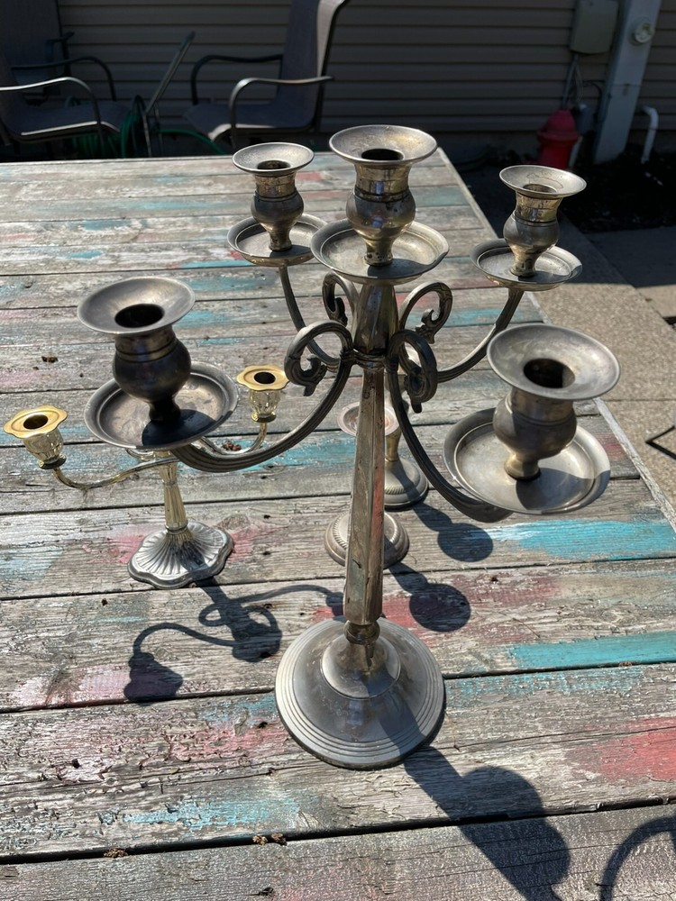 Vintage Silver Candelabra and Misc. Candlesticks