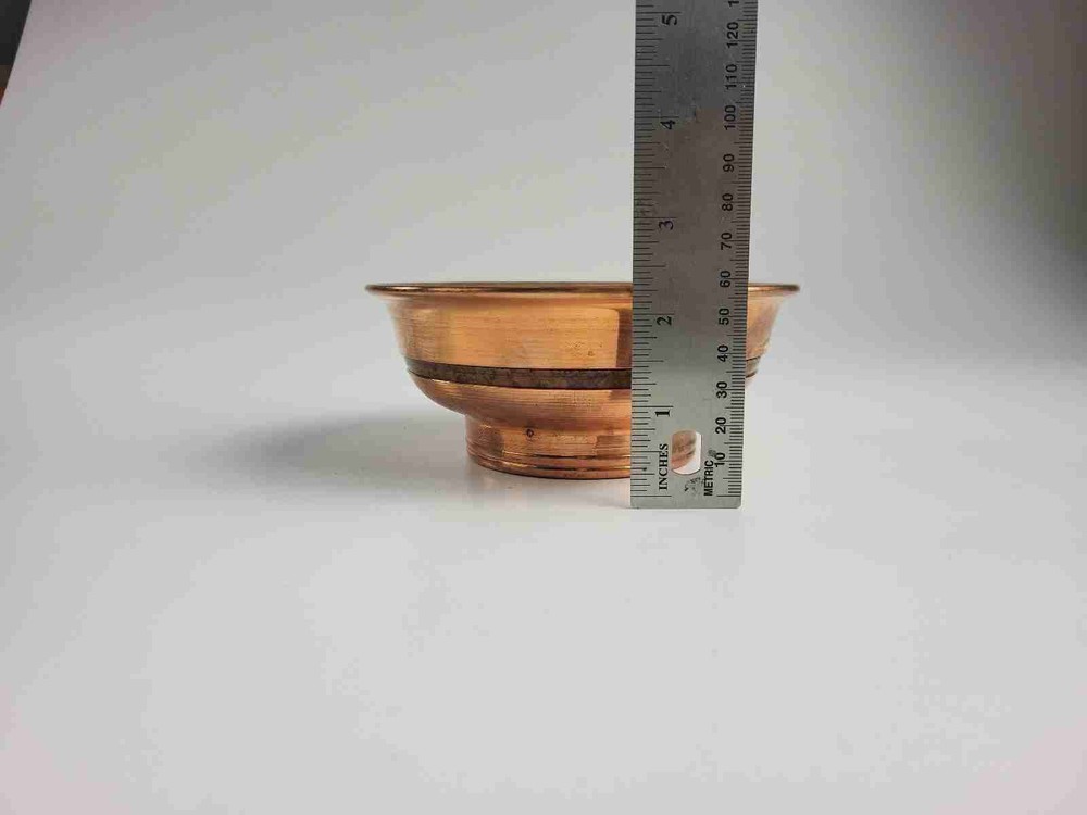 Vintage Solid Copper Bowl Dish With Raised Base 6" Bowl