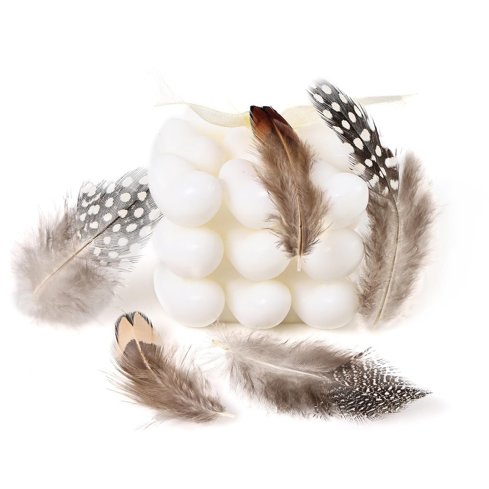 300 pcs Small Feathers - 10 Style Mixed Spotted Decorative Natual Pheasant Fe...