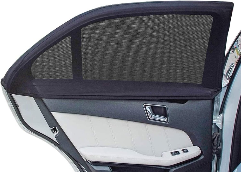 Car Window Shades, 2 Pack Breathable Mesh Side Back Medium Car, Black