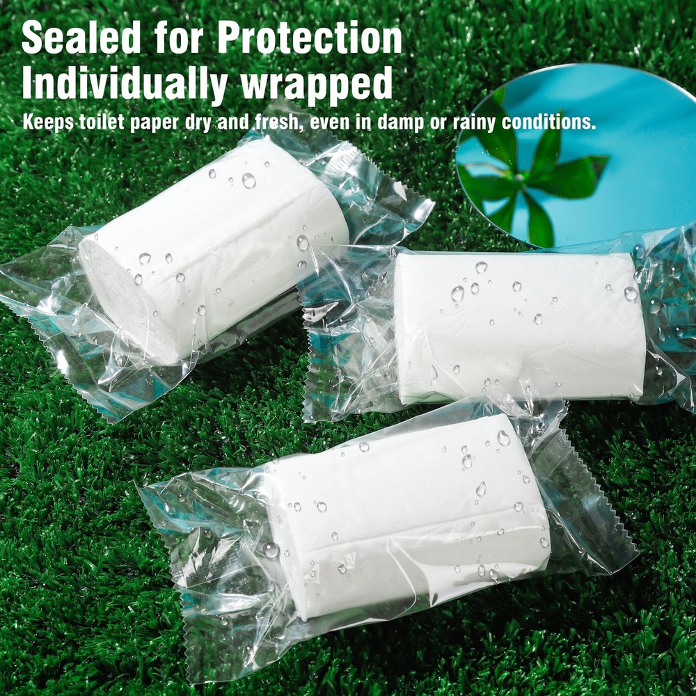 Travel 6 Rolls – Coreless & Individually Wrapped, Compact Packable Tissue for...