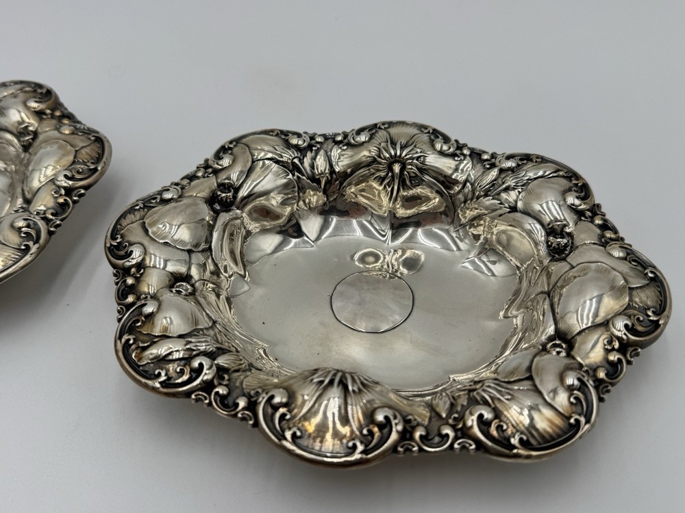 Pair Whiting Sterling Silver Nut Candy Dishes