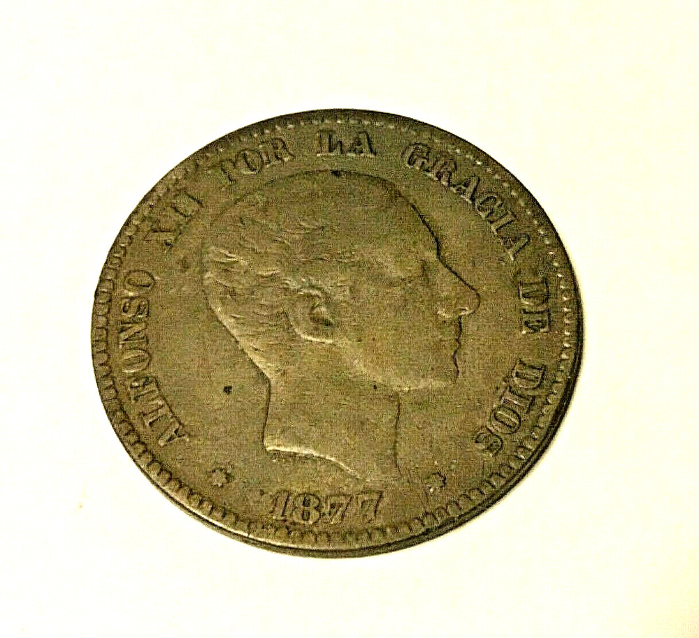 Spain 1877-OM 10 Centimos Old Coin