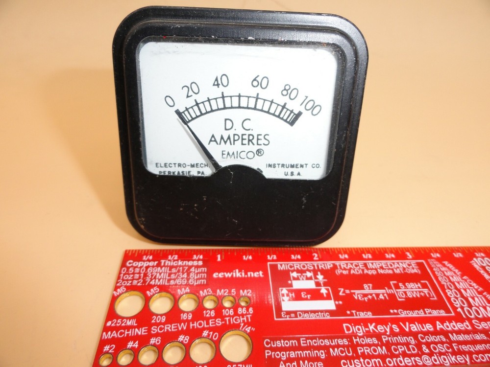 ANALOG EMICO PANEL METER DC AMMETER 0 - 100 AMPS (QTY 1)