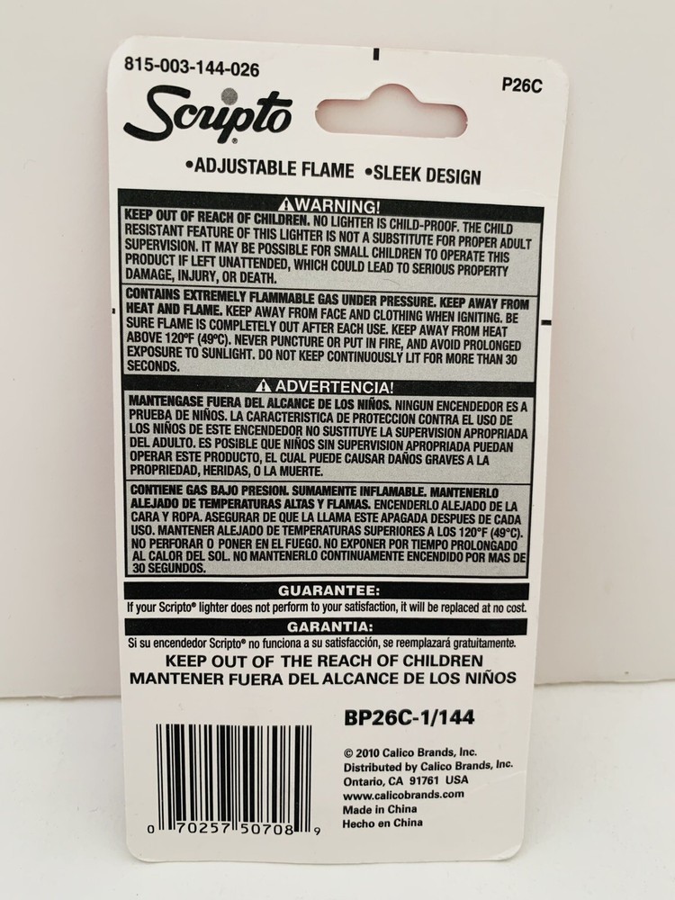 Scripto Wide Body Electronic Mega Lighter w/ Adjustable Flame *Lavender Color*