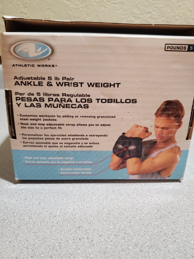 Weight Set Athletic Works 5lb Ankle & Wrist. Adjustable strap.