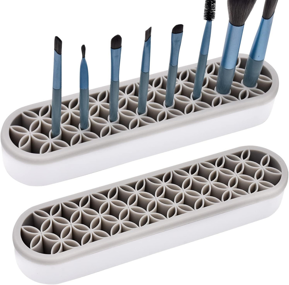 2 PCS Multi-Purpose Cosmetic Storage Box, Desktop Organizers Silicone Make Up Br