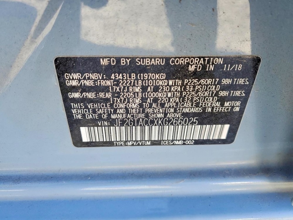 XV CROSST 2019 Glove Box 5012116
