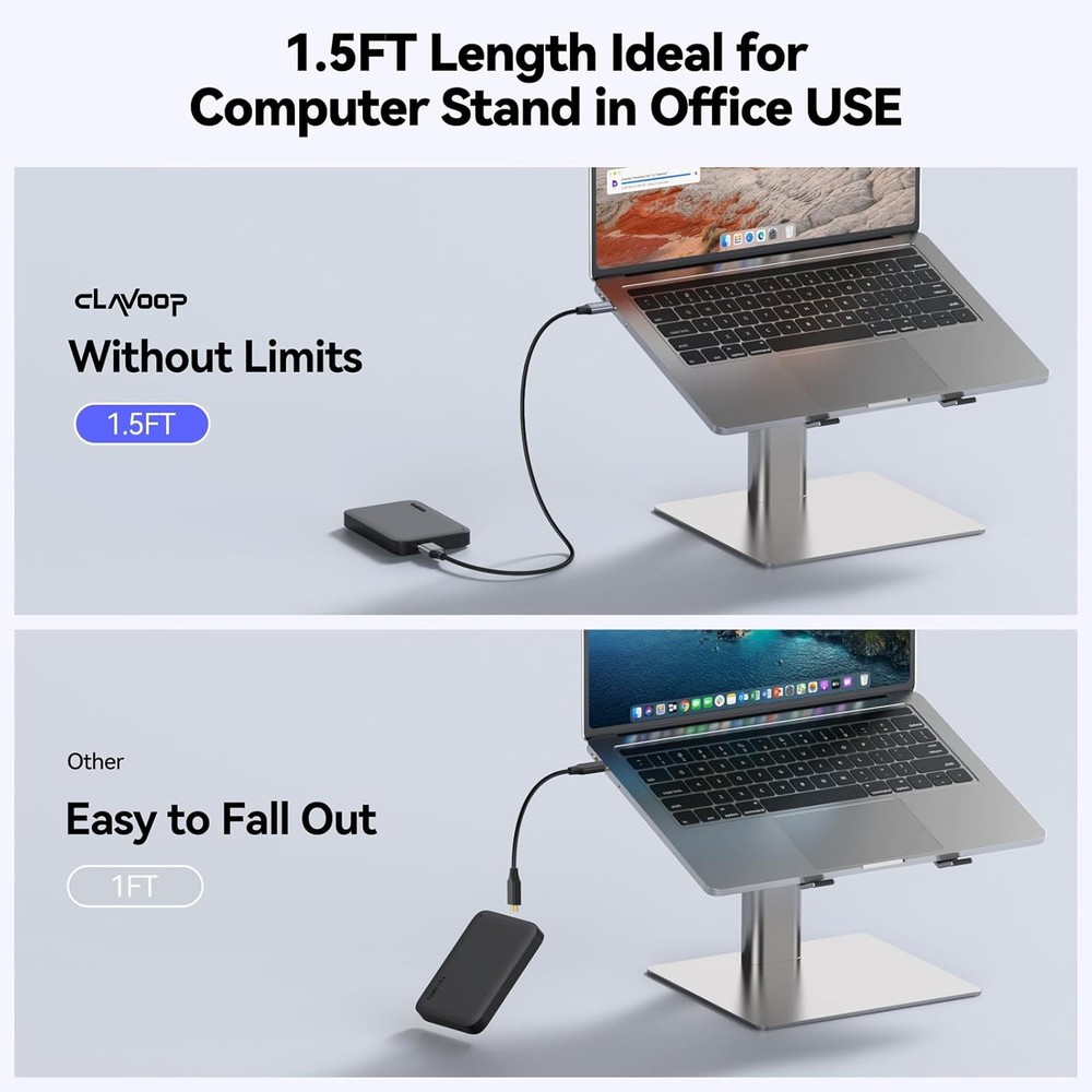 External Hard Drive Cable USB C 1.5FT, 10Gbps Micro B 3.0 to Type C 1.5 Feet