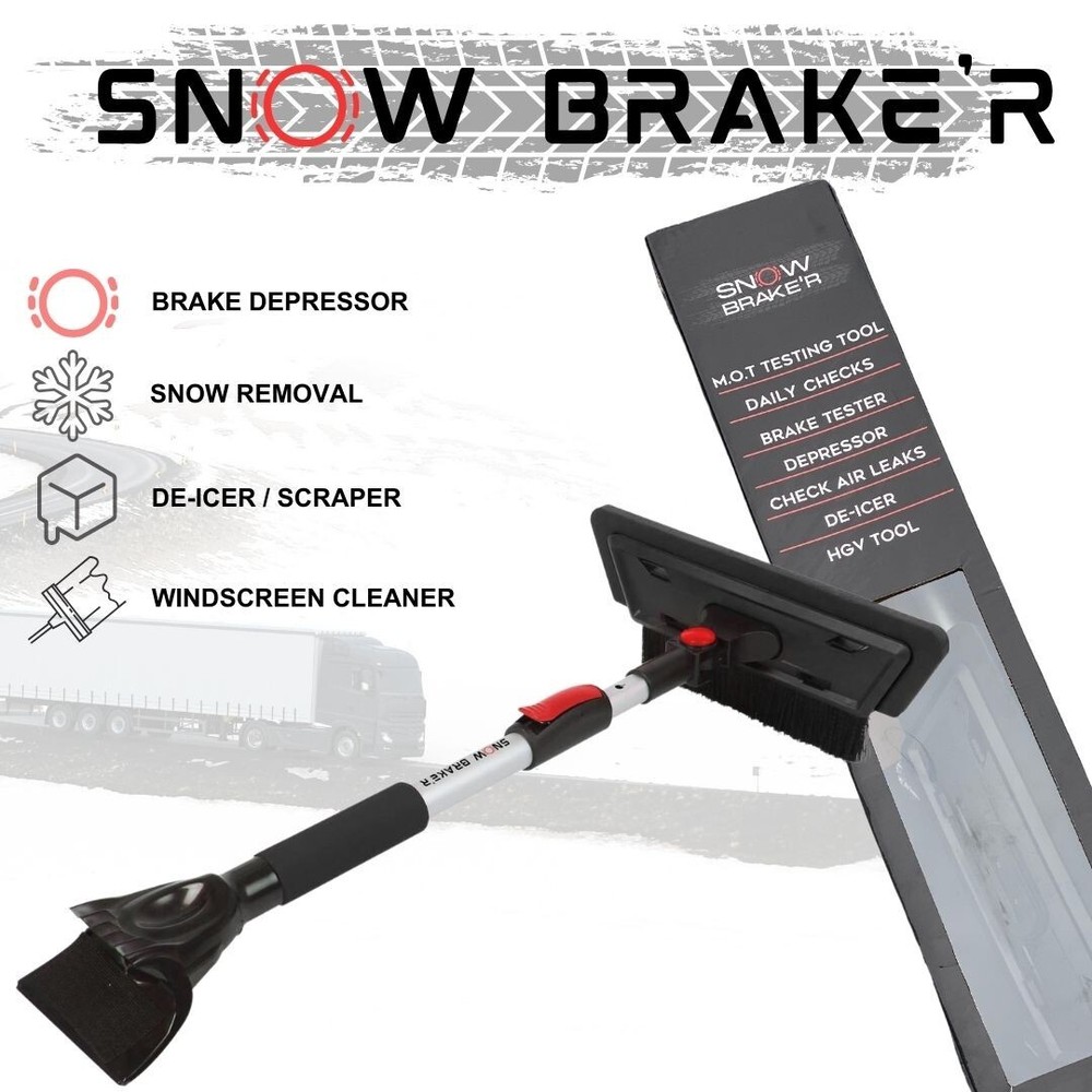 Brake Pedal Depressor 2-1n-1 Extendable Snow Car Windscreen Ice Scraper