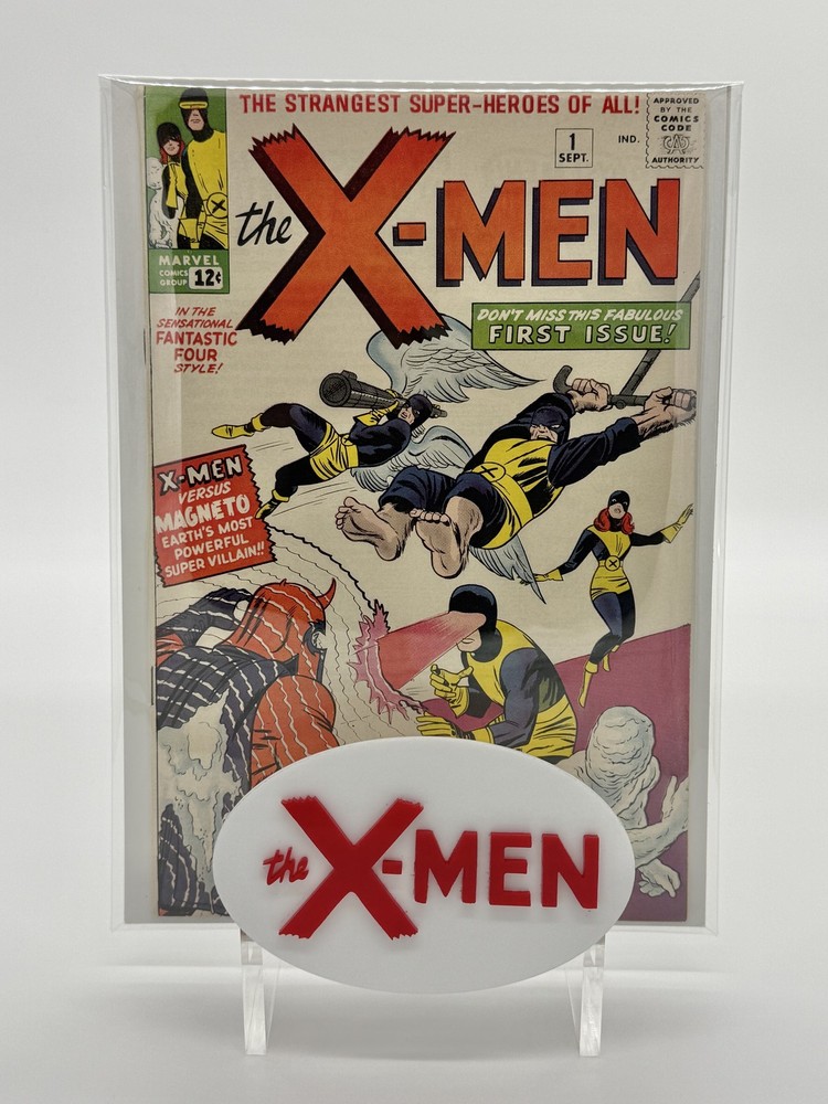 Custom Comic Book Stand - The X-Men (Red/White/Oval) Laser Cut/Not 3D Prnt