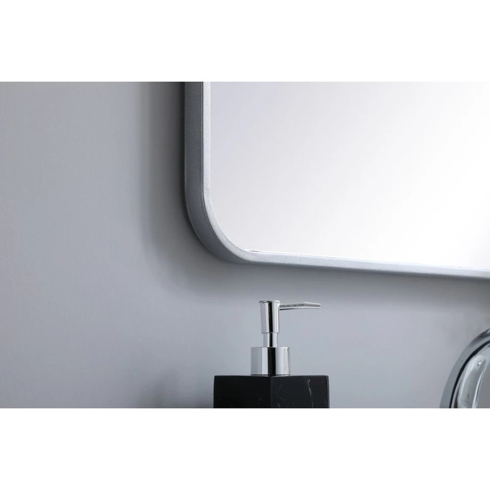 Roseto Formiae 22" Wx36" H Contemporary Rectangular Framed Bathroom Wall Mirror