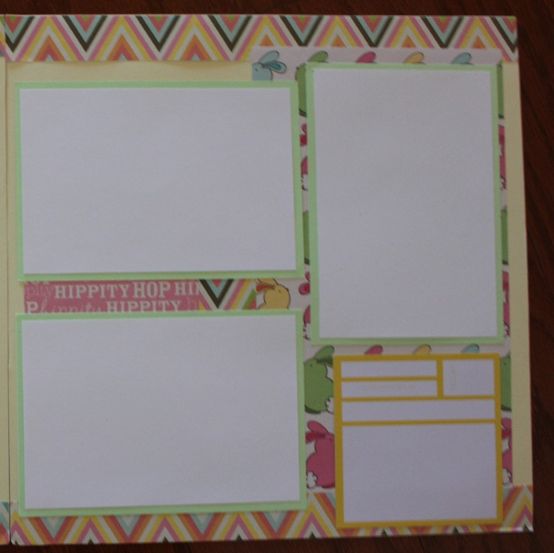 Easter Fun Scrapbook pages 2 each 12 x 12 handmade assembled premade Spring