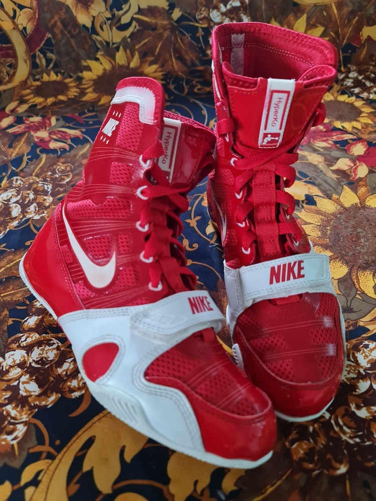 Nike Hyper KO Boxing Boots Red/White Size 4 Limited Edition