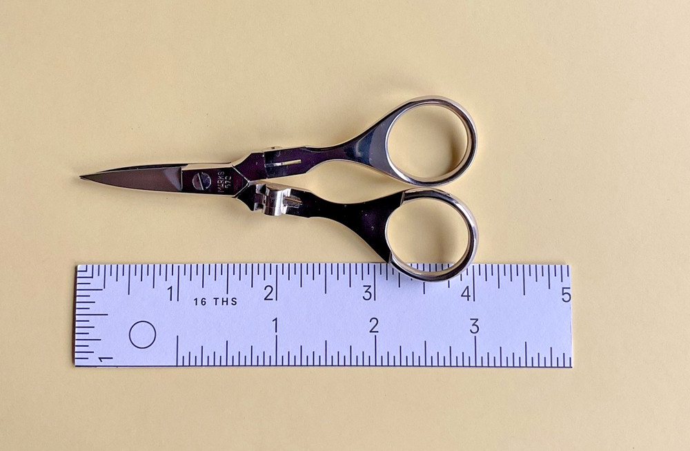 Vintage Folding Scissors with Leather Case, Marks ITALY