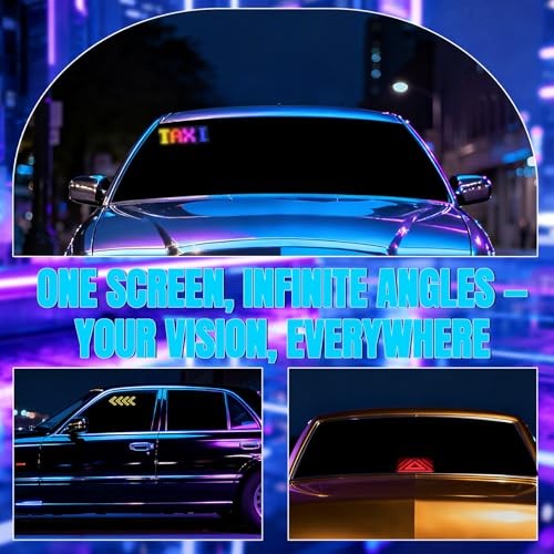 LED Sign for Car-7''x3'' Flexible USB 5V Digital Sign, Programmable LED