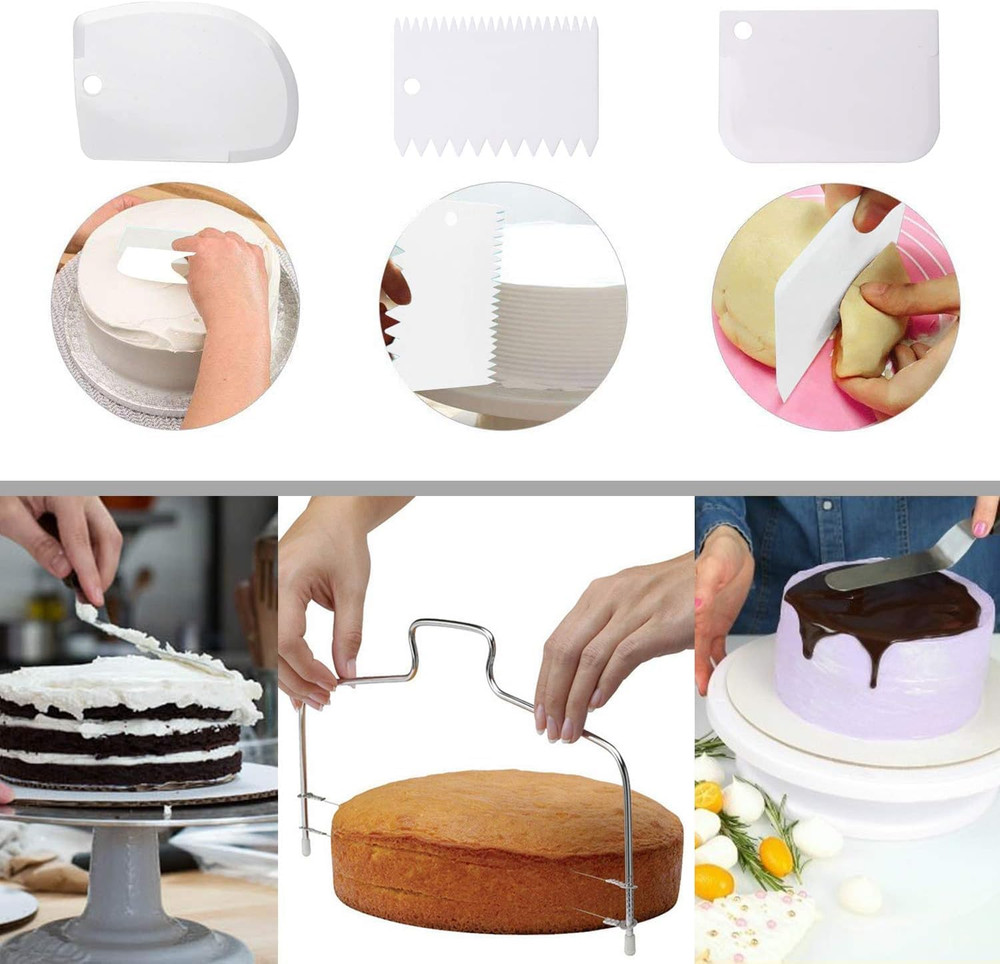 Cake Decorating Tools Supplies Kit - 82Pcs Baking Accessories with Turntable Sta
