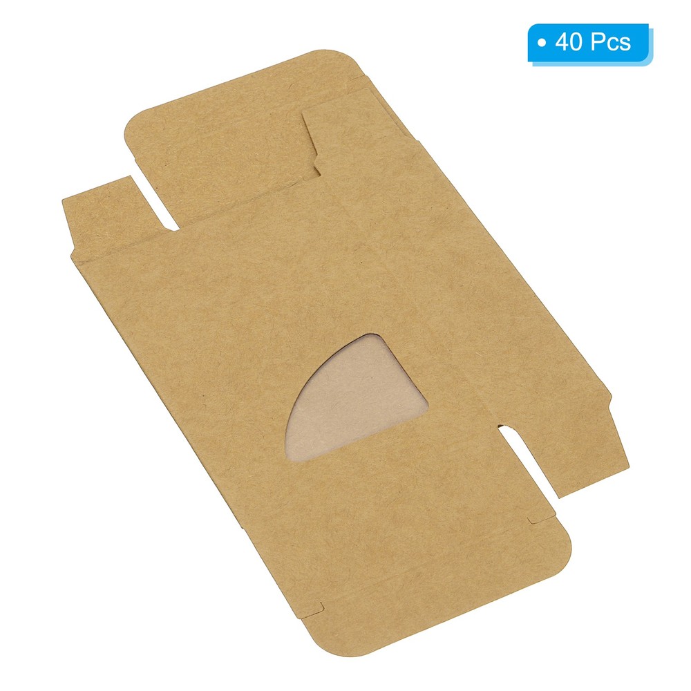 40 Pack 3.8x2.8x1.2" Paper Soap Box with Window Soap Boxes Triangle Brown