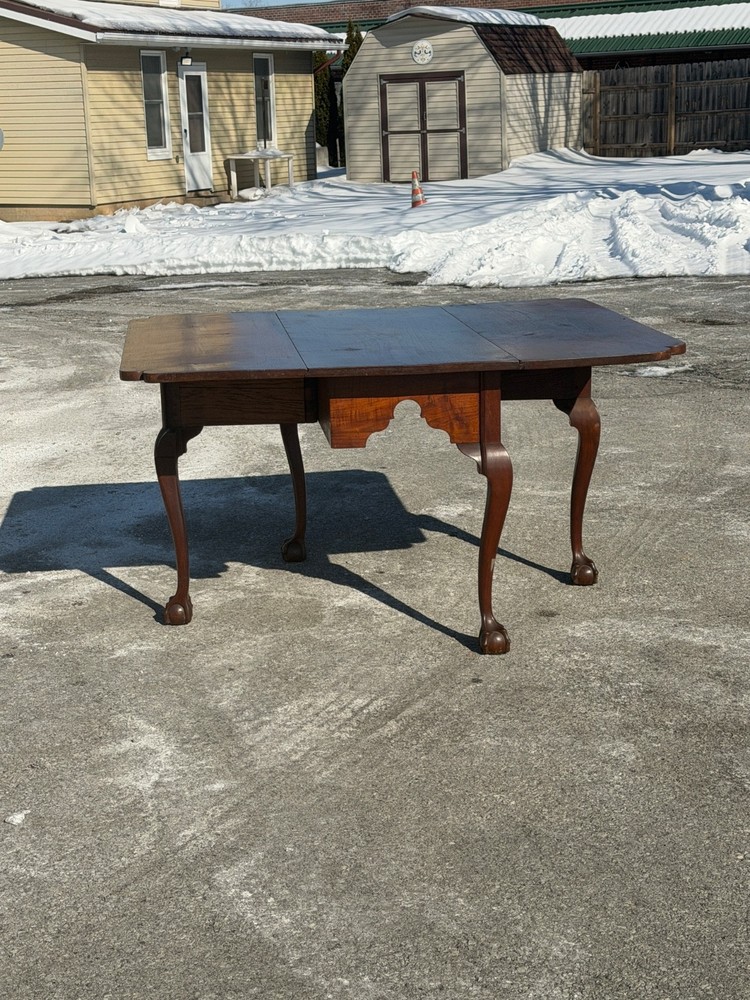 Antique Walnut Chippendale dining table 18th style ball & claw gate leg