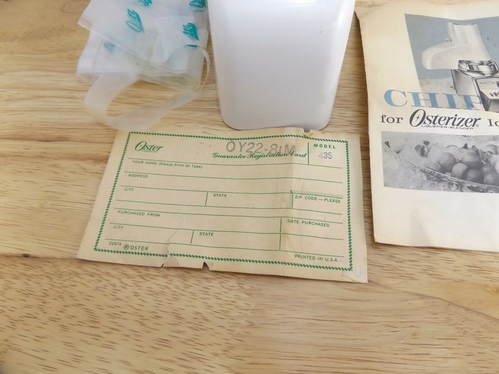 Osterizer Icer Attachment Ice Crusher Model 435 NIB 435-01