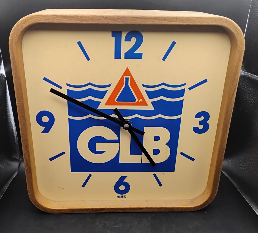 (BoxAA) Vintage GLB Pool Chemicals Co. Clock WORKS