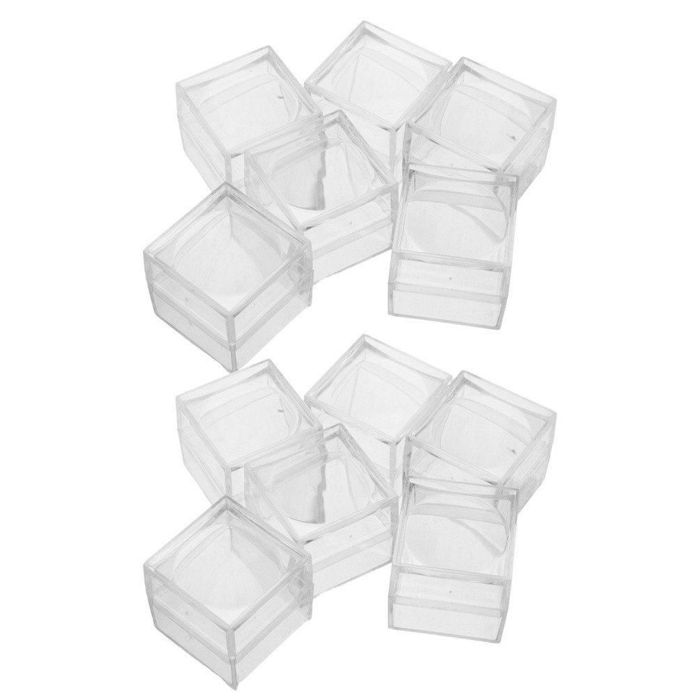 20 Pcs Crystal Viewer Box Jewelry Transparent Specimen Boxes Tiny