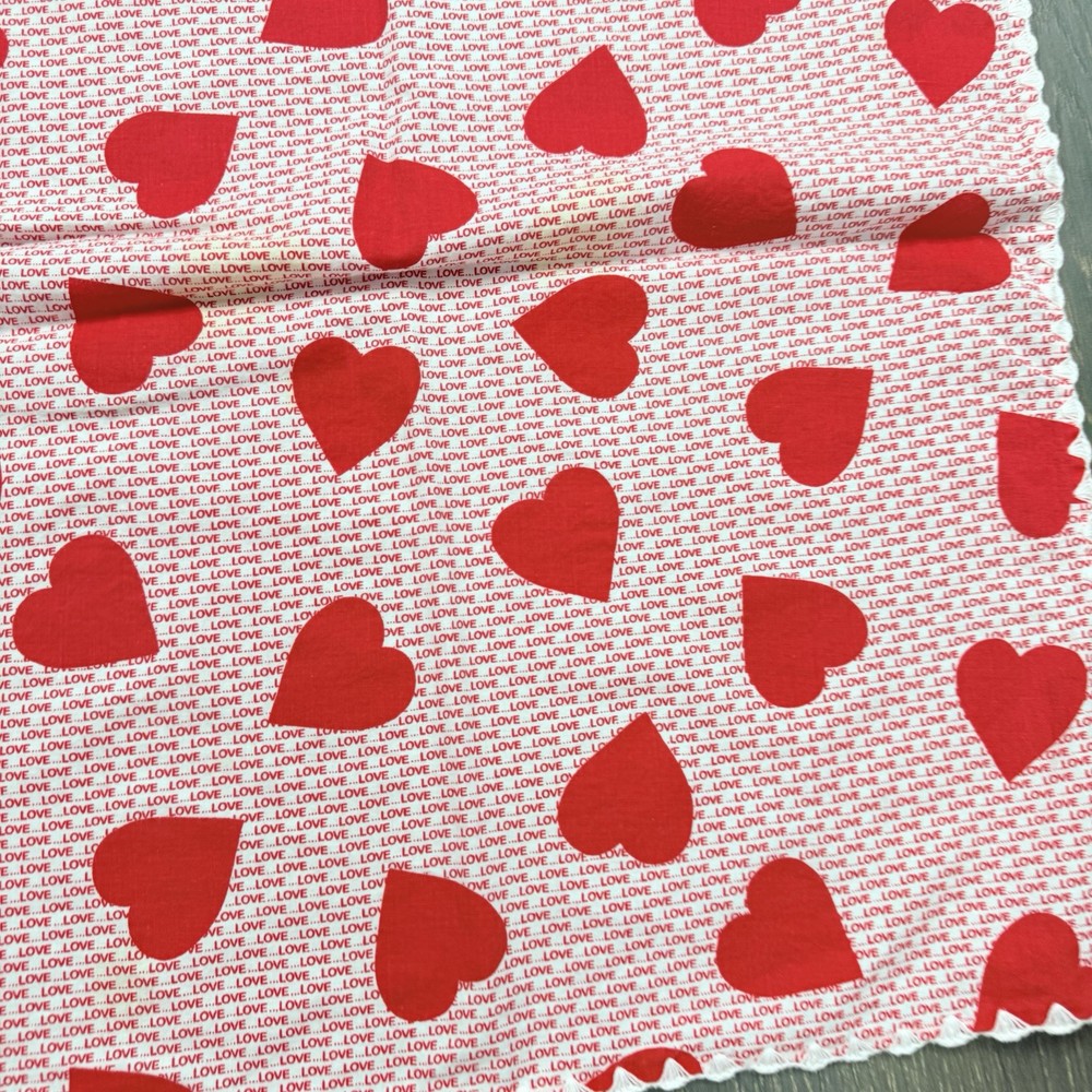 Handmade Red & White Lightweight Blanket Hearts